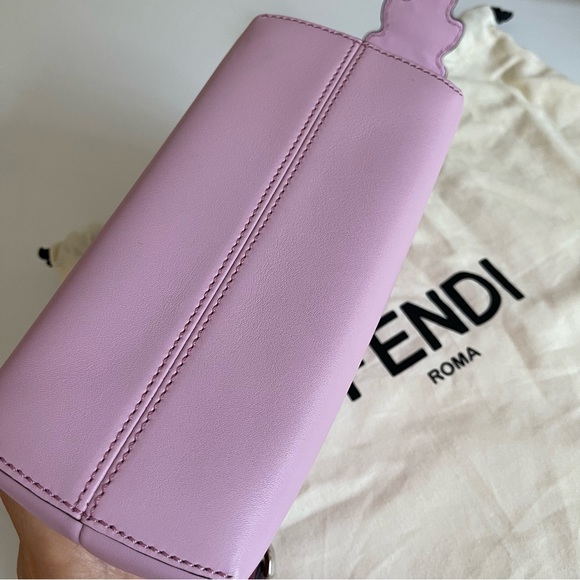 NEW Fendi Vitello Dolce Crystal Croc Tail Mini By The Way Boston Bag Pink - Picture 13 of 17